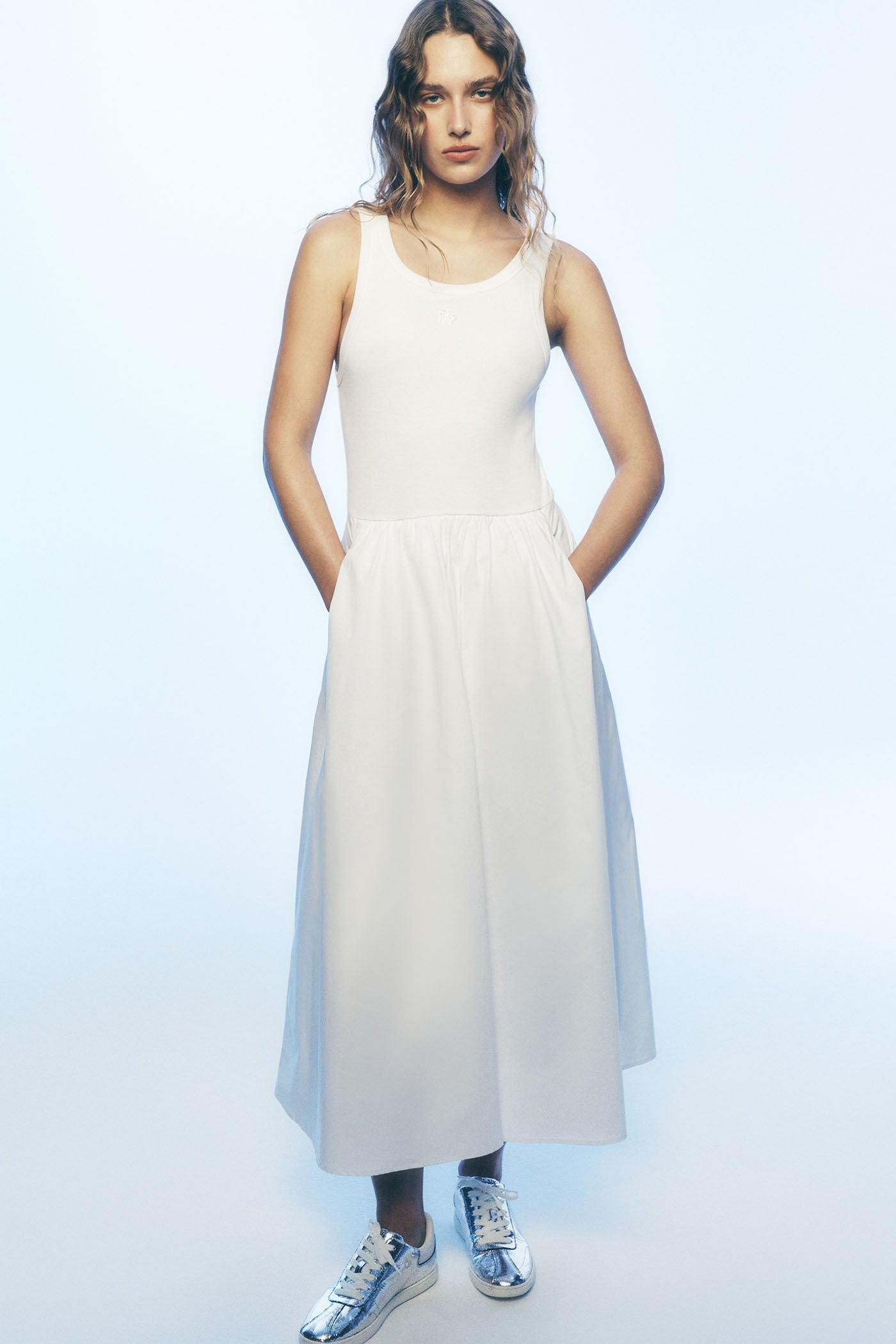 MIXED MEDIA MIDI TANK DRESS Product Image