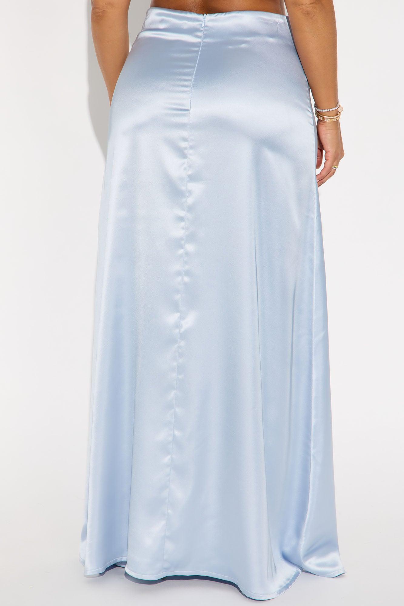 Estella Satin Maxi Skirt - Light Blue Female Product Image