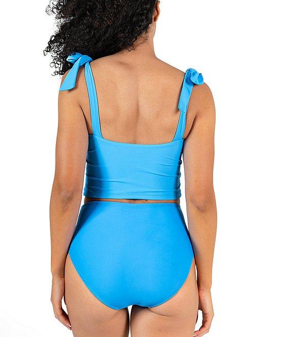Janela Bay Blue High Waist Tie Front Swim Bottom Product Image