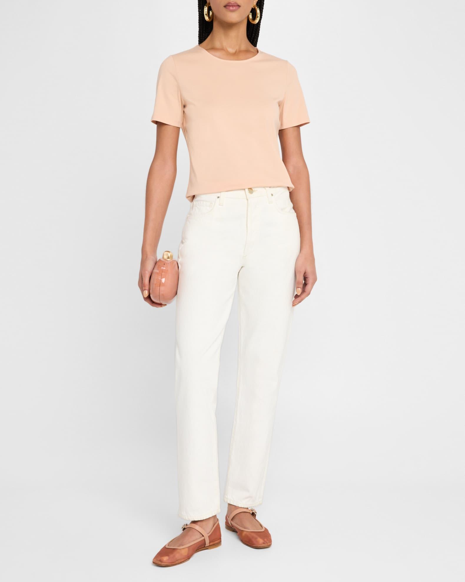 Ribbed Crewneck Cotton T-Shirt Product Image