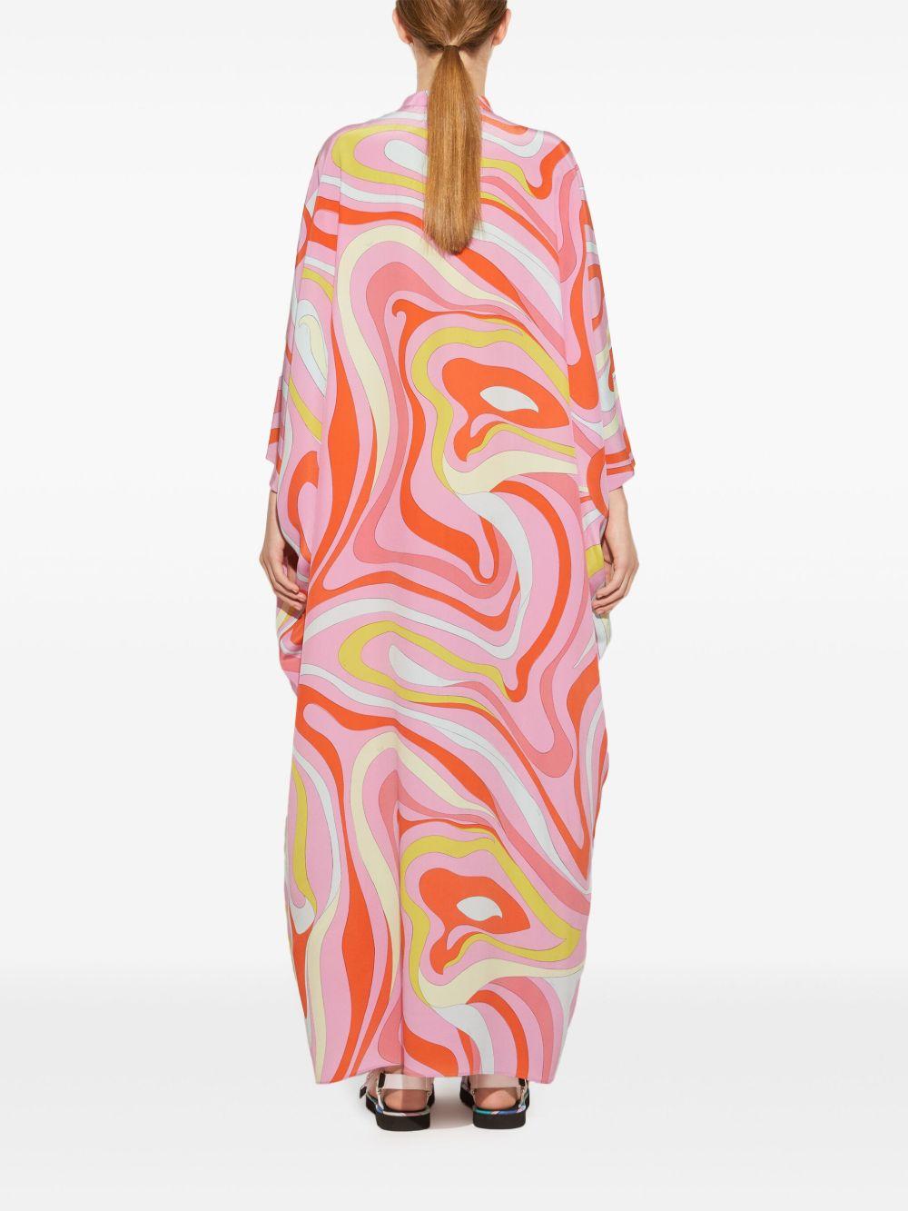 Marmo-print silk maxi dress Product Image