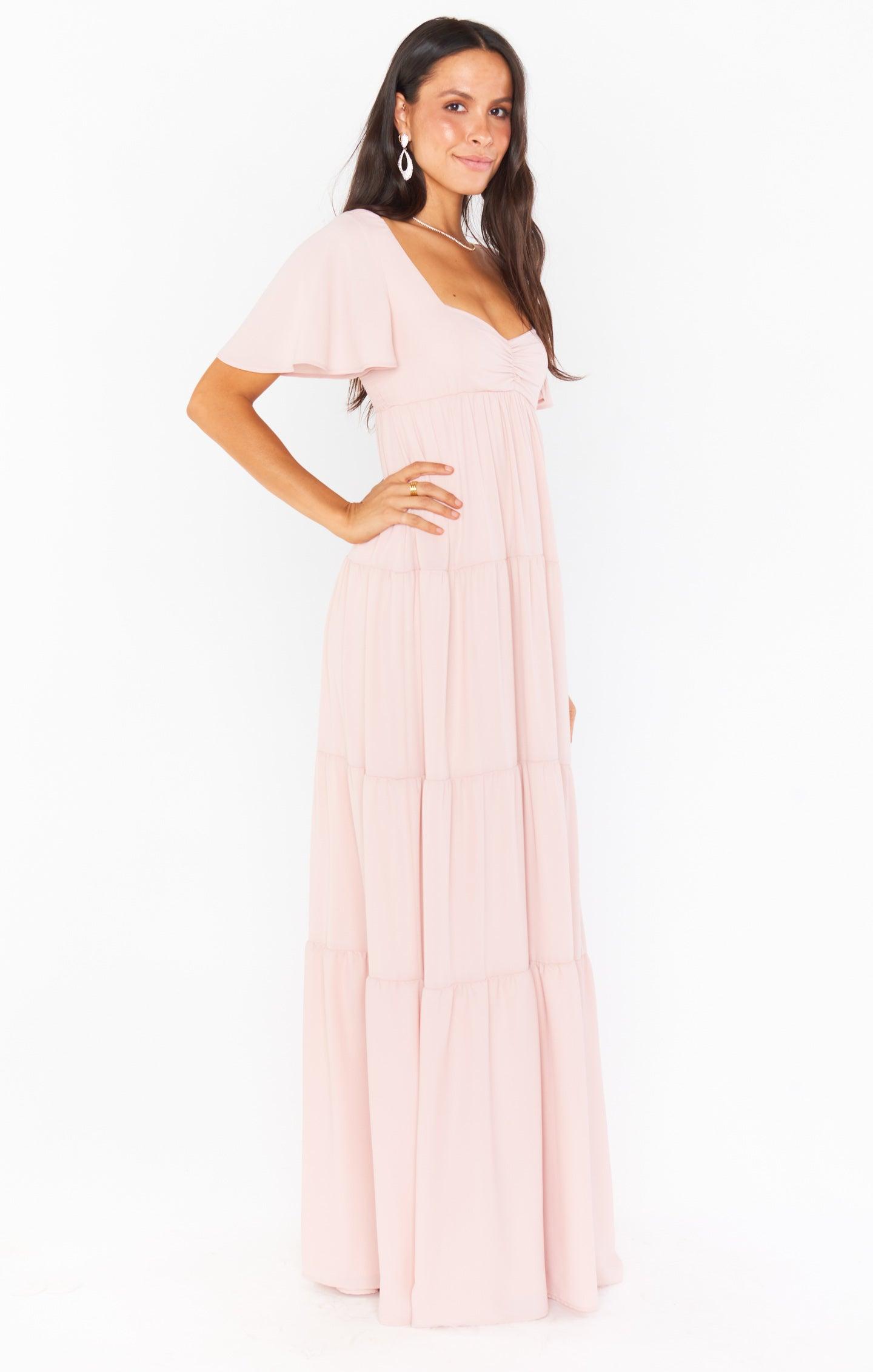 Nicole Maxi Dress ~ Dusty Blush Crisp Product Image