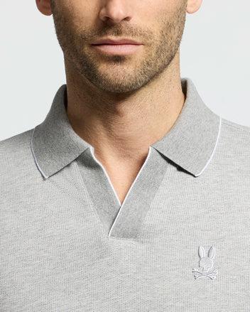 MENS MACKAY JACQUARD JOHNNY COLLAR POLO - B6K408F200 Product Image