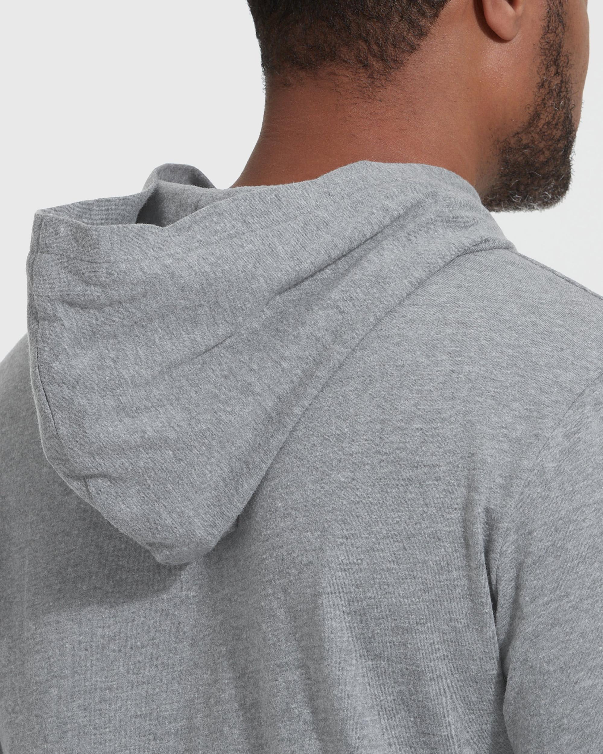 Heather Gray Hooded Long Sleeve T-Shirt Product Image