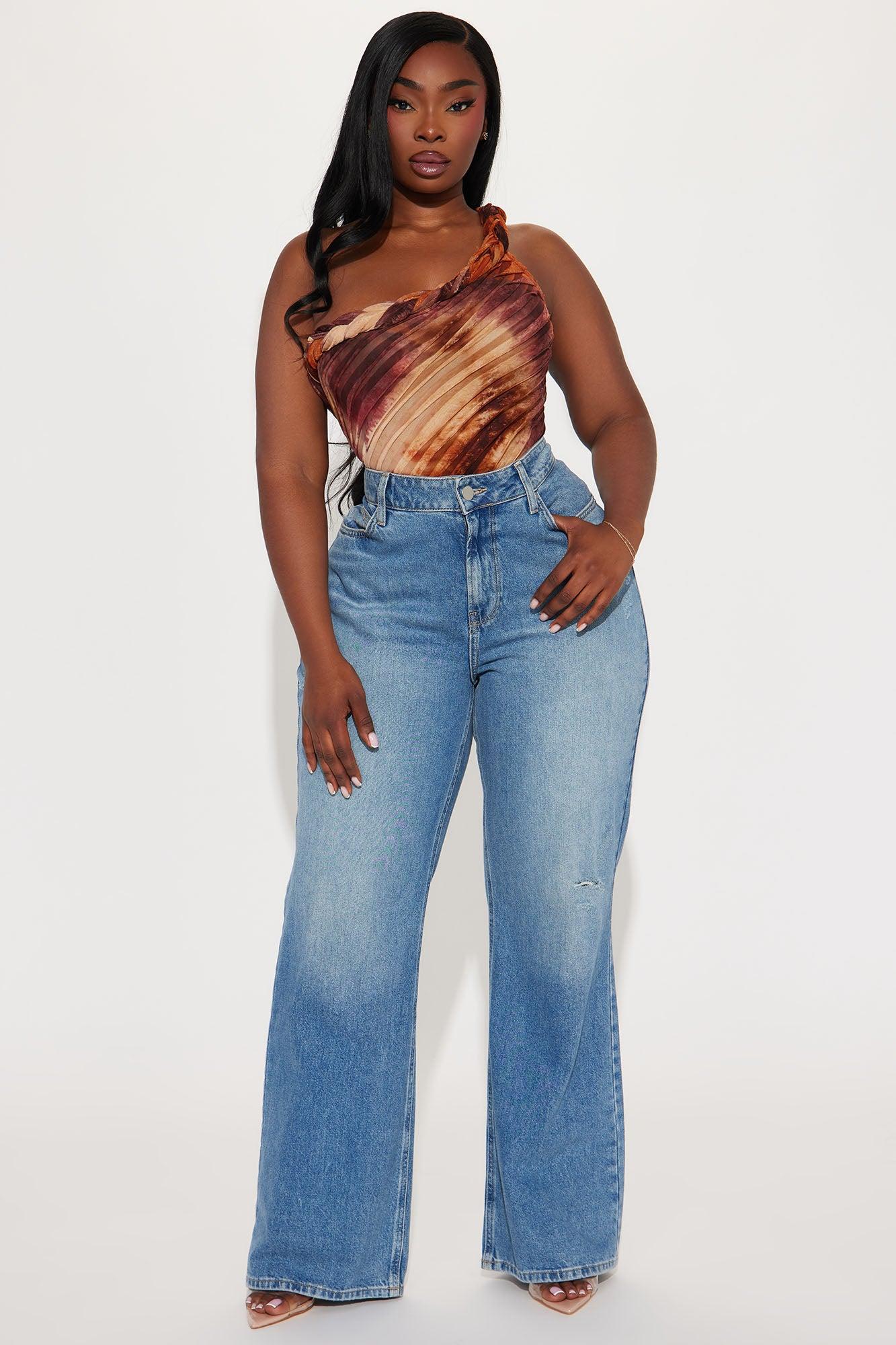 Private Island Textured Bodysuit - Orange/combo Product Image