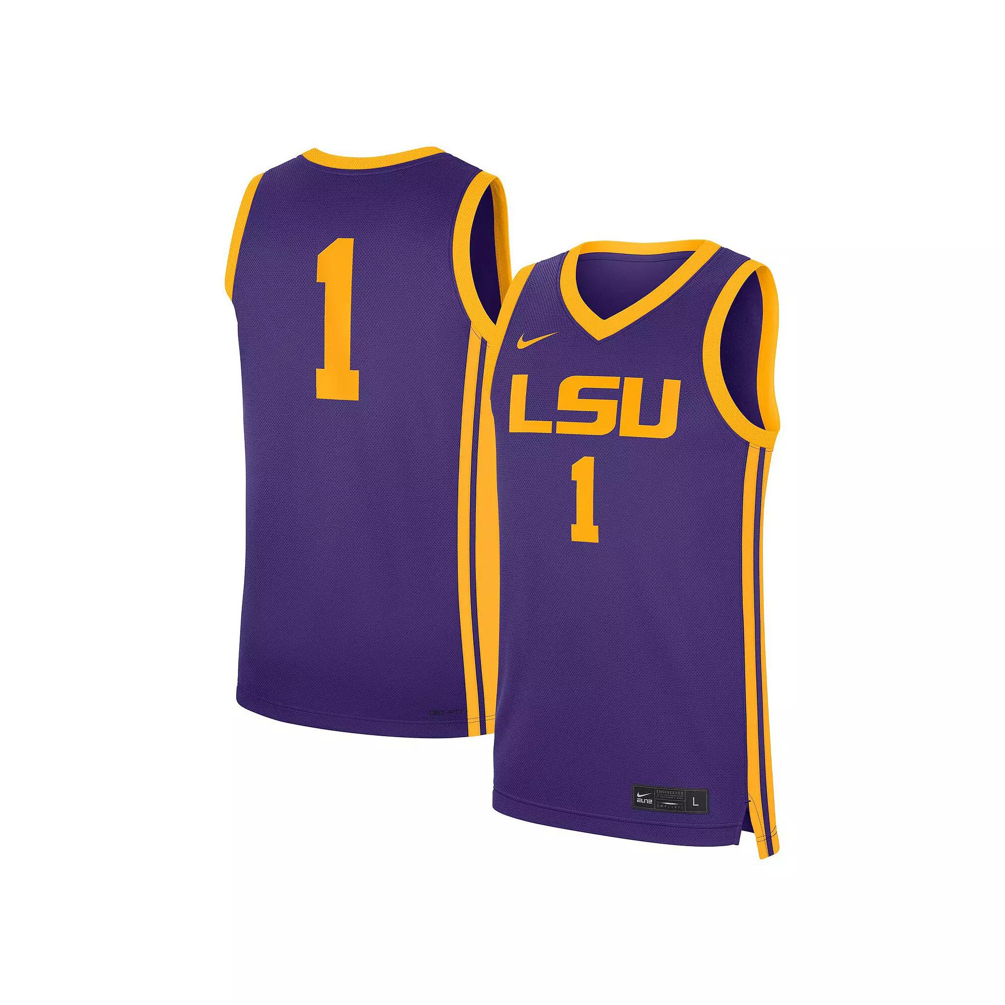 Men's Nike #1 Purple LSU Tigers Road Replica Jersey,  Product Image