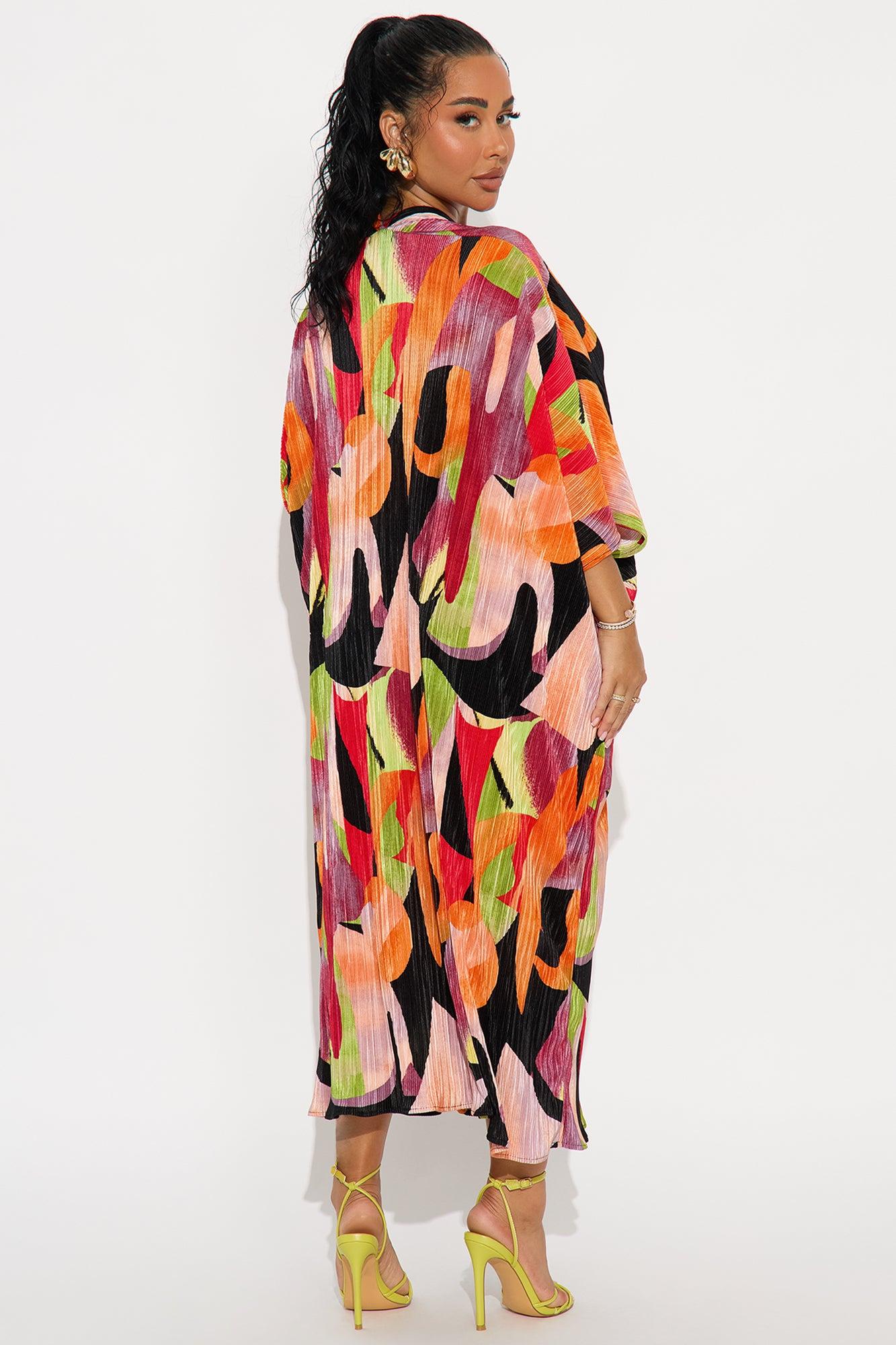 Isa Plisse Printed Maxi Dress - Green/combo Female Product Image