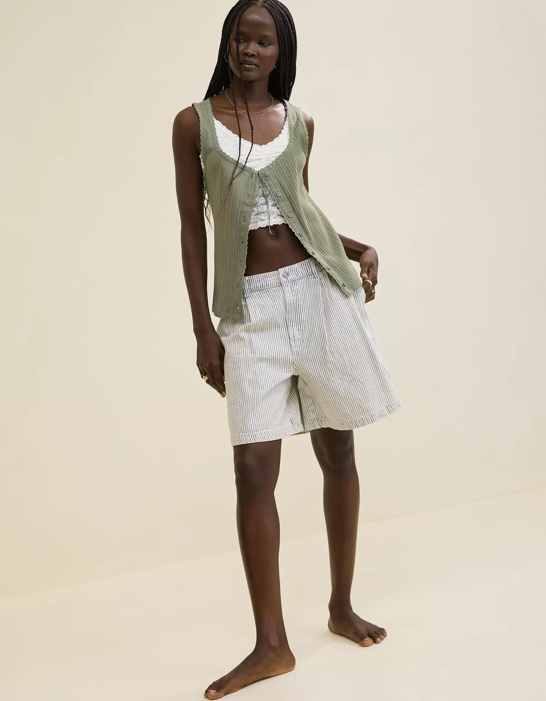 Aerie Denim Trouser Jort Product Image