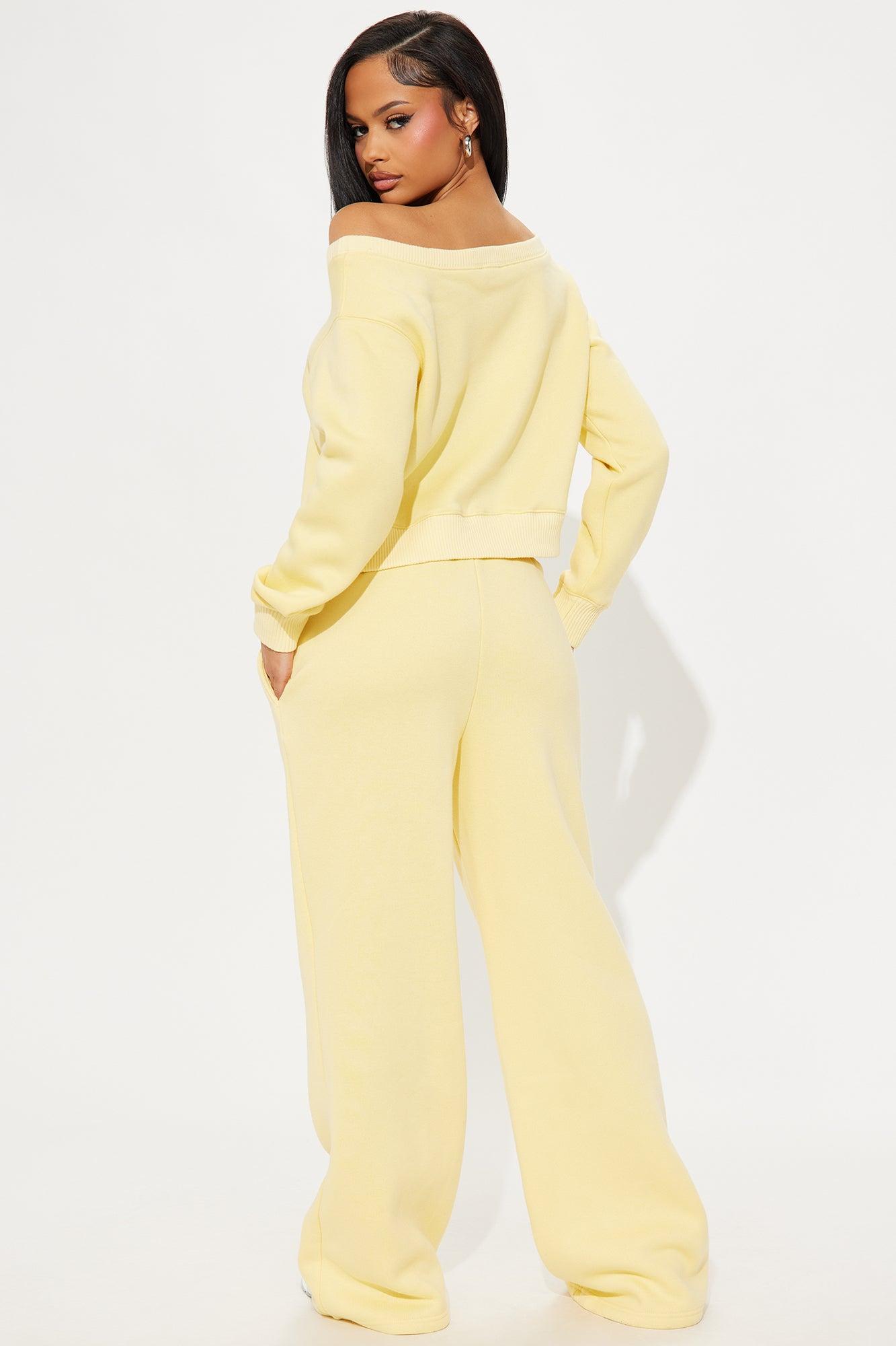 Sammie Fleece Pant Set - Yellow Product Image