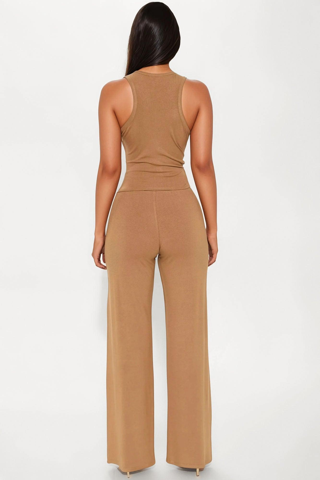 Mya Wide Leg Pant Set - Mocha Female Product Image