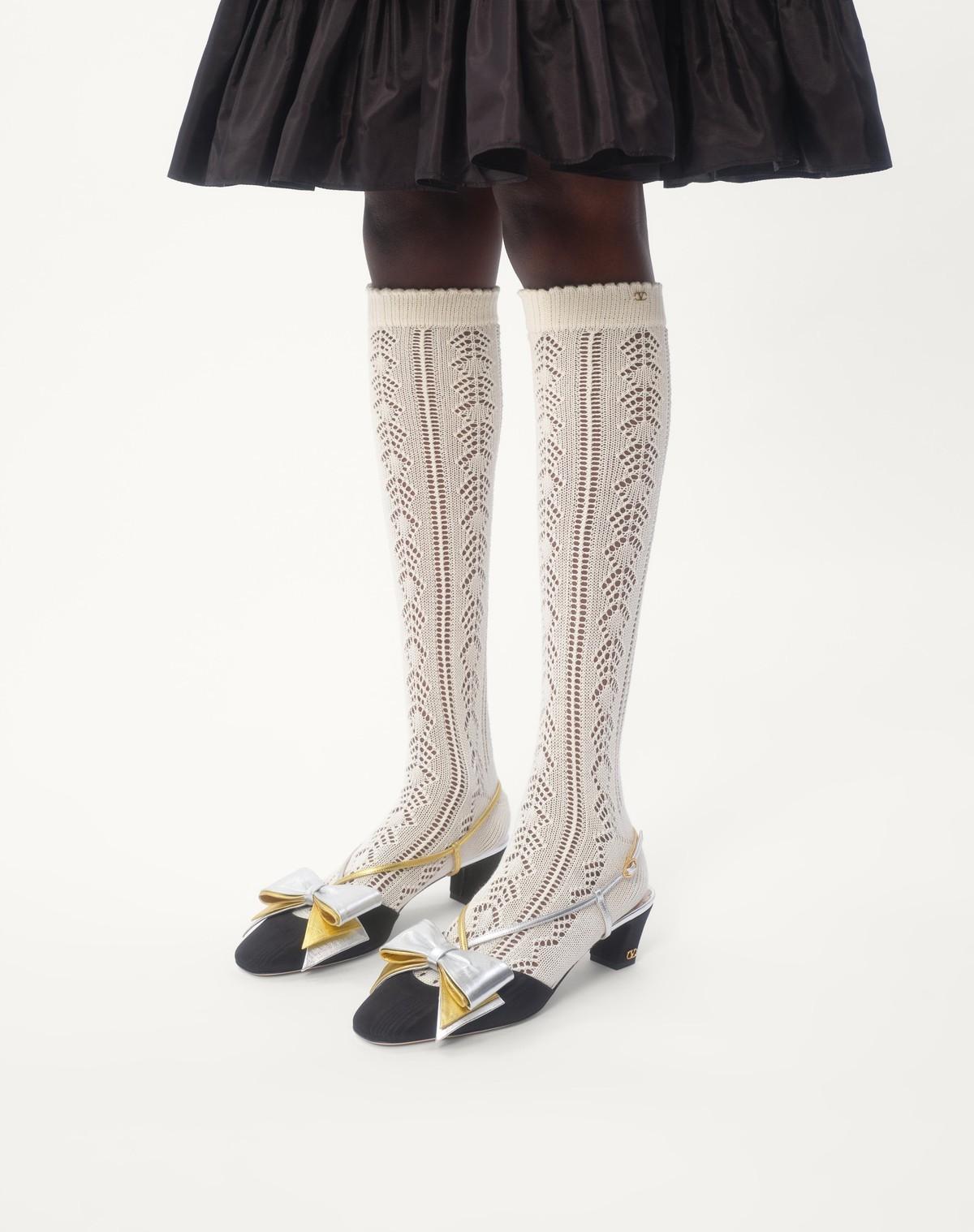 Bowow Slingback Pumps In Moirè Fabric 45Mm Product Image