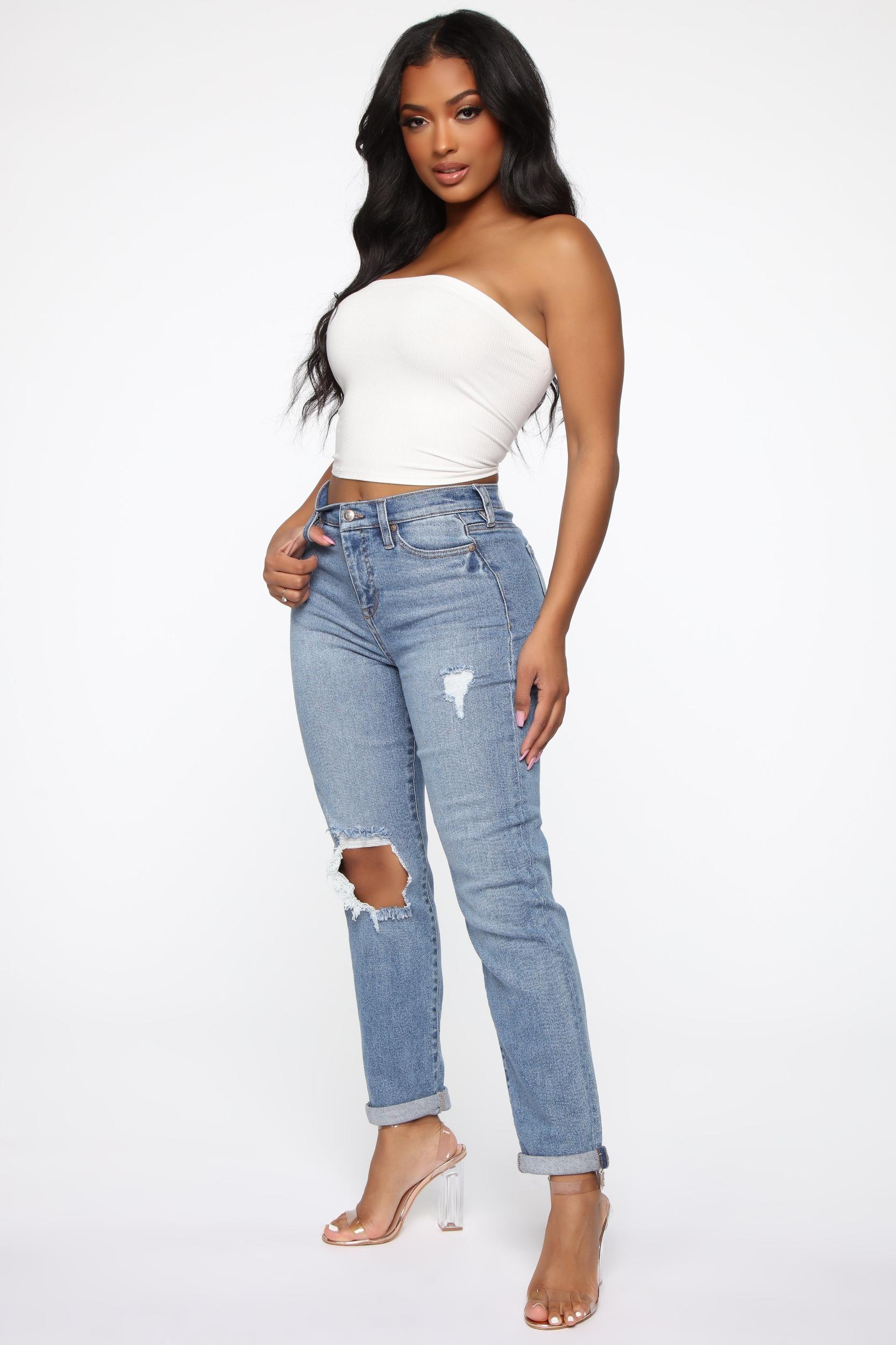 Need A New High Rise Mom Jeans - Medium Blue Wash Product Image