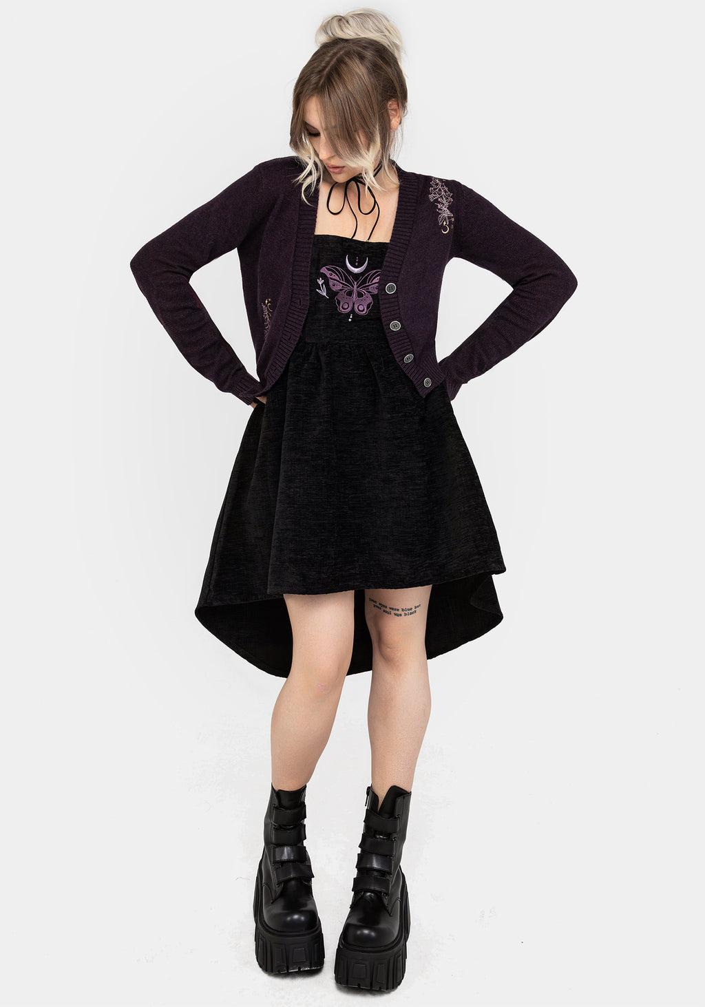 Cocoon Butterfly Embroidered Mini Dress Product Image