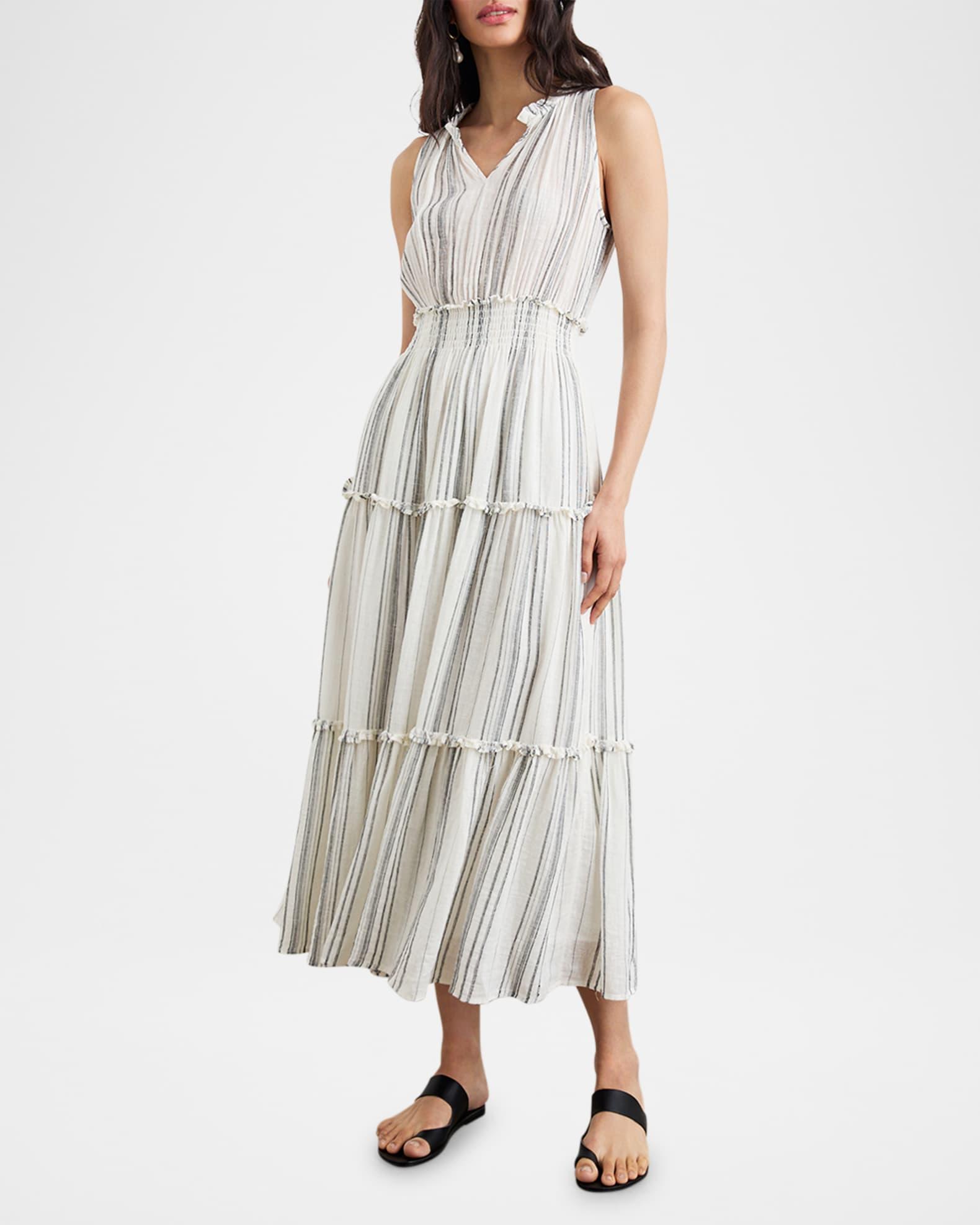 Loulou Striped Midi Dress Product Image