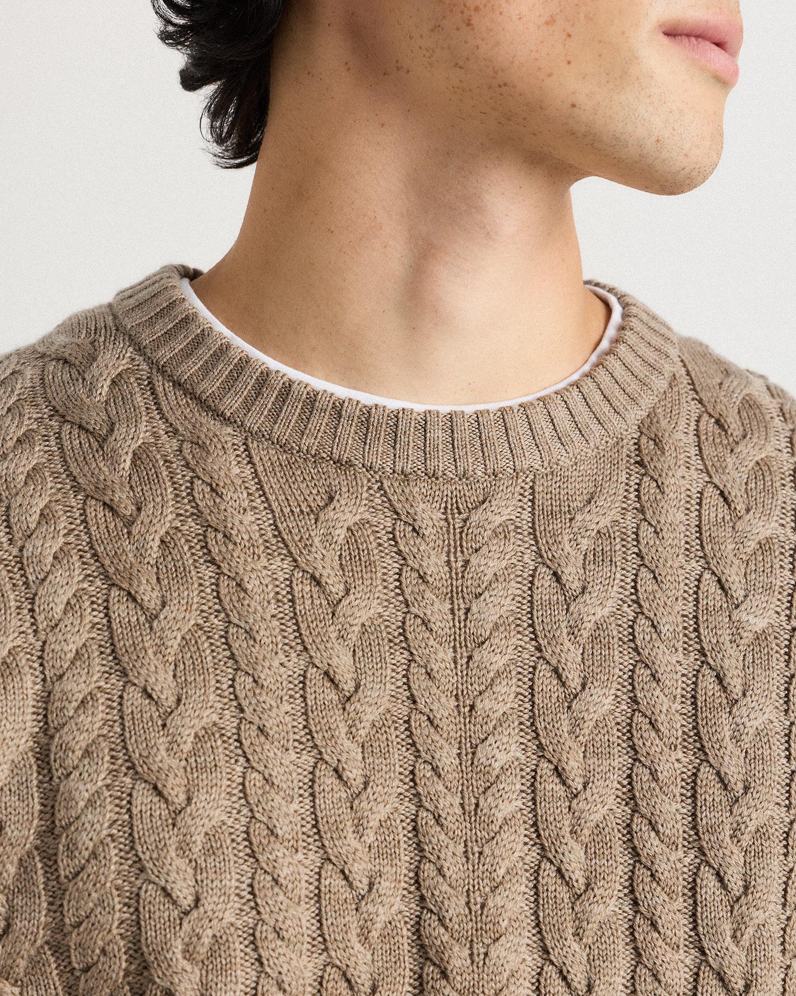 Quince | Men's Australian Merino Wool Cable Crewneck Sweater Product Image