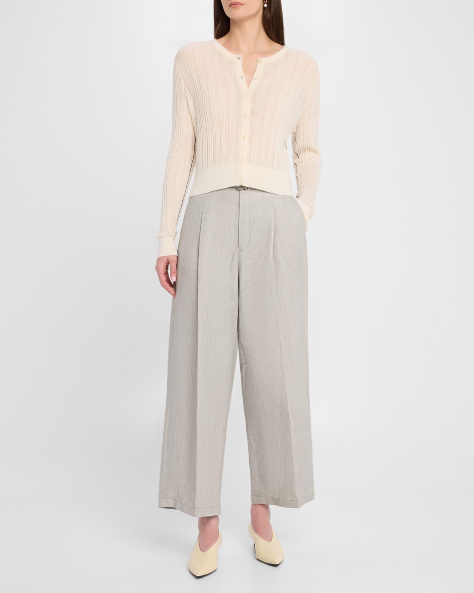 Pointelle Knit Petite Cardigan Product Image