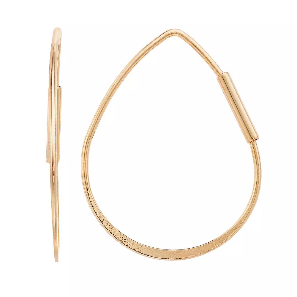 LC Lauren Conrad Gold Tone Nickel Free Teardrop Earrings, Women's Product Image