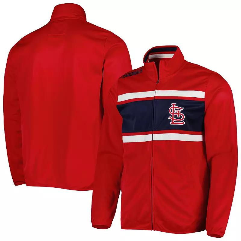 Men's G-III Sports by Carl Banks Red St. Louis Cardinals Off Tackle Full-Zip Track Jacket, Size: Small Product Image