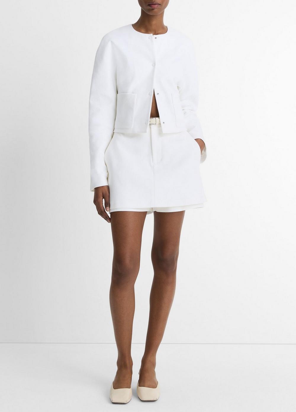 Italian Cotton Collarless Jacket Product Image