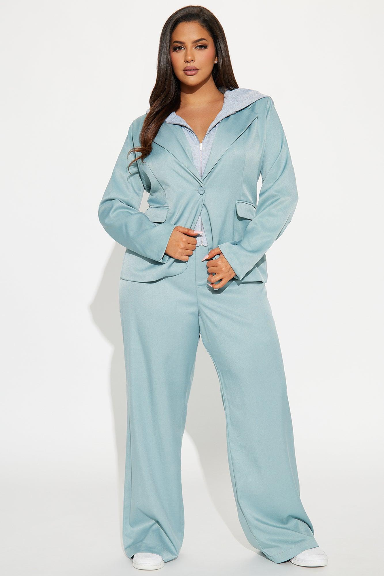 LA Vibe Blazer Pant Set - Sage/combo Product Image