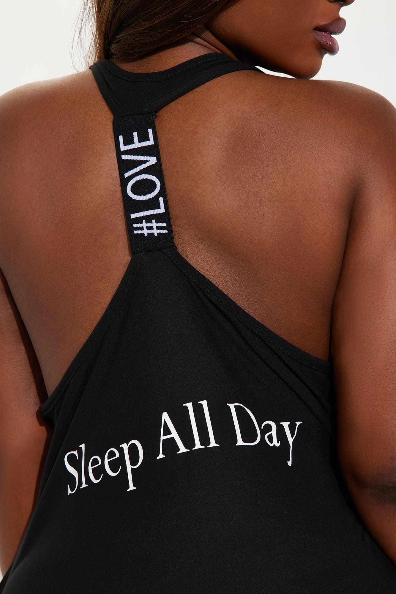 Stay Up All Night PJ Sleep Dress - Black Female Product Image