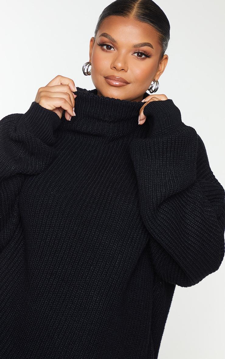 Plus Black High Neck Sweater Product Image