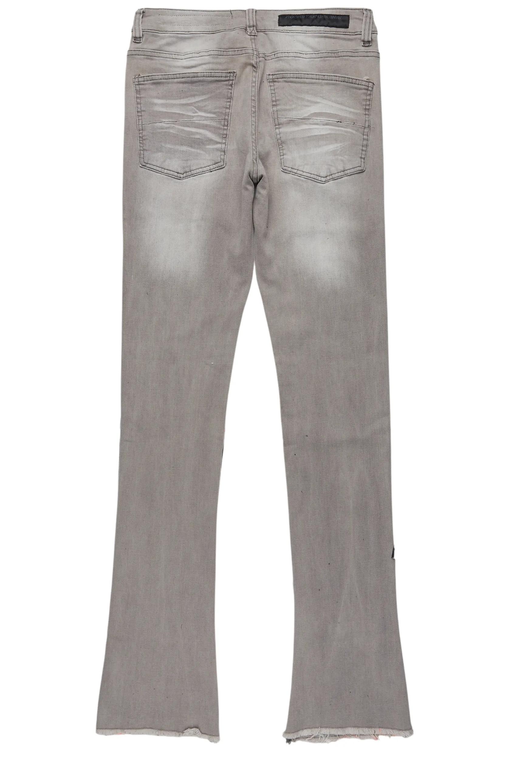 Valko Grey/Orange Roller Paint Stacked Flare Jean Male Product Image