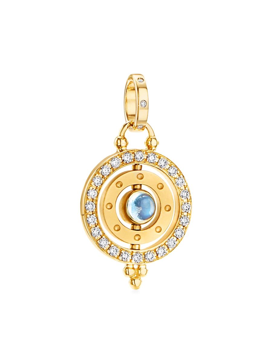 Womens Celestial 18K Yellow Gold Diamond Orbit Pendant Product Image