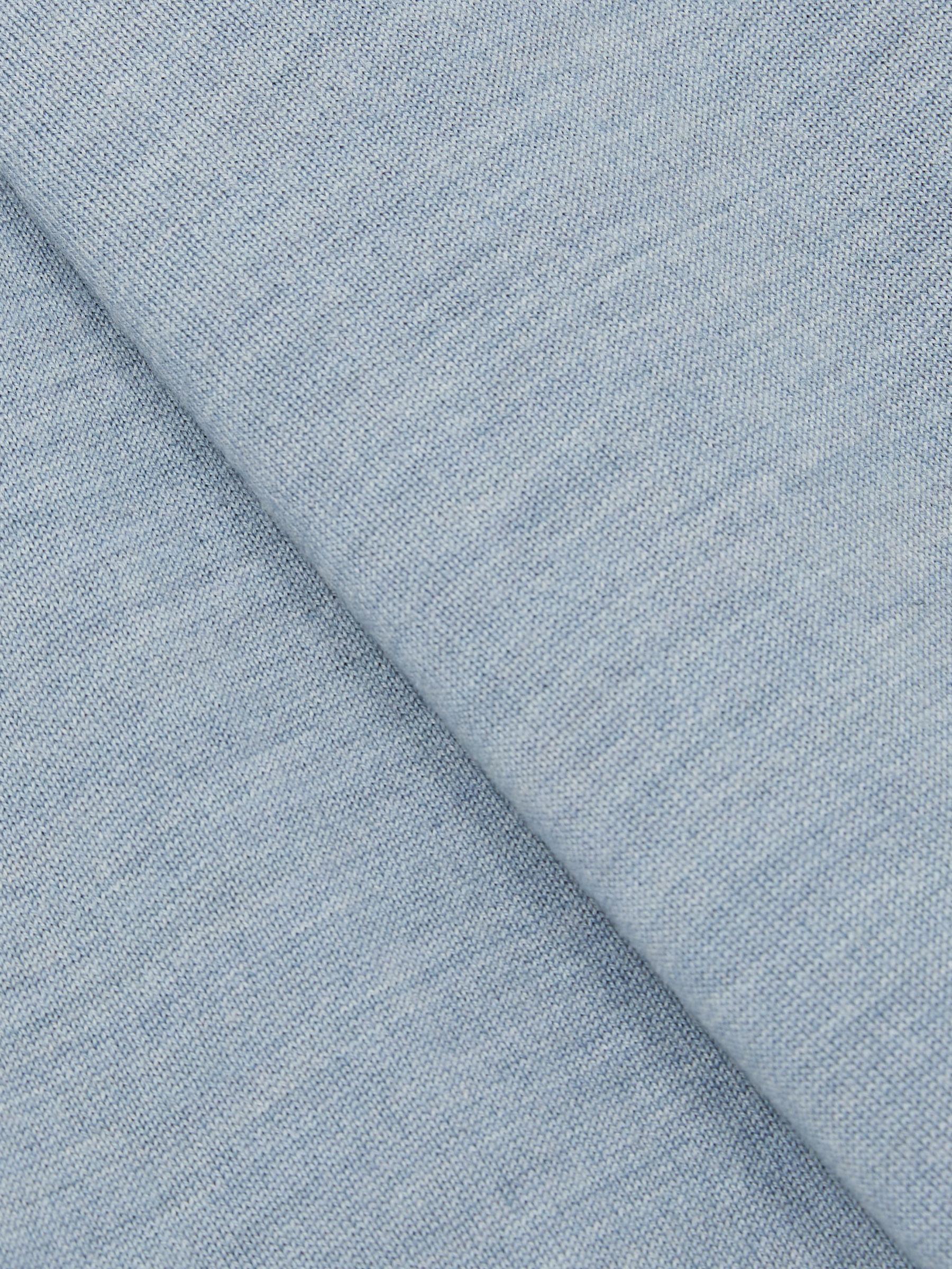 Merino Wool Crew Neck Jumper in Soft Blue Melange Product Image