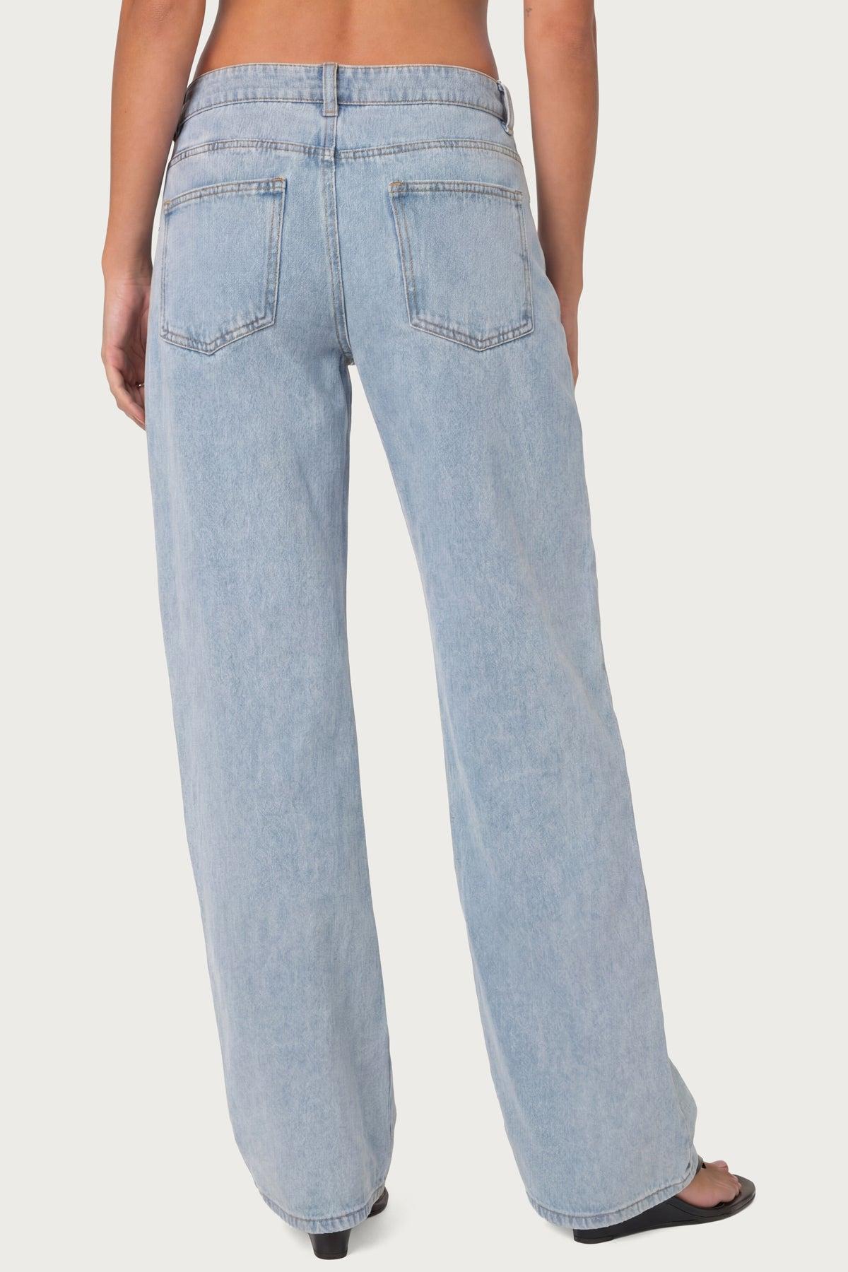 Raelynn Washed Low Rise Baggy Jeans Product Image