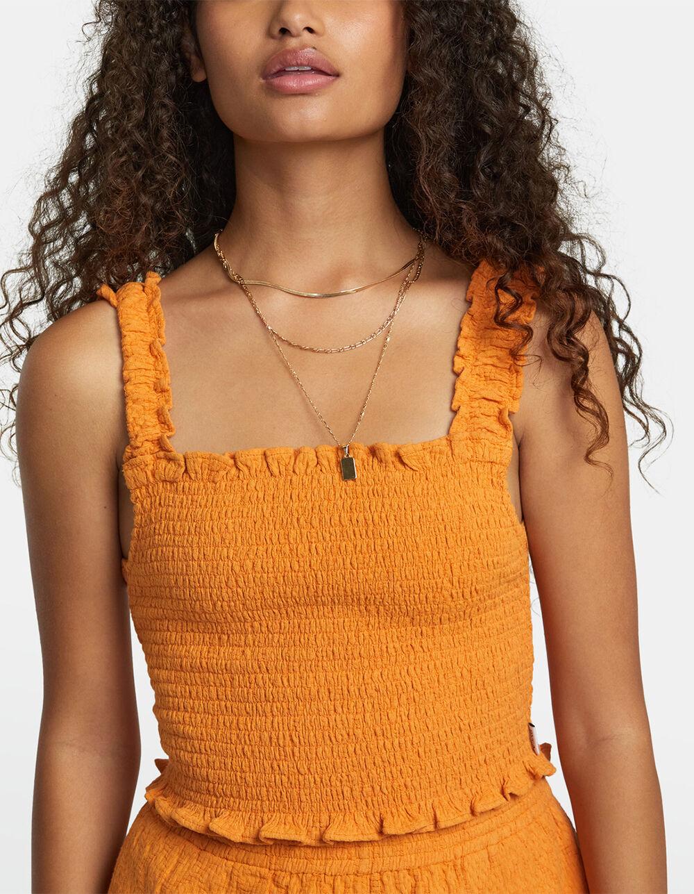 RVCA Terrace Womens Crop Tank Top - TANGERINE Product Image