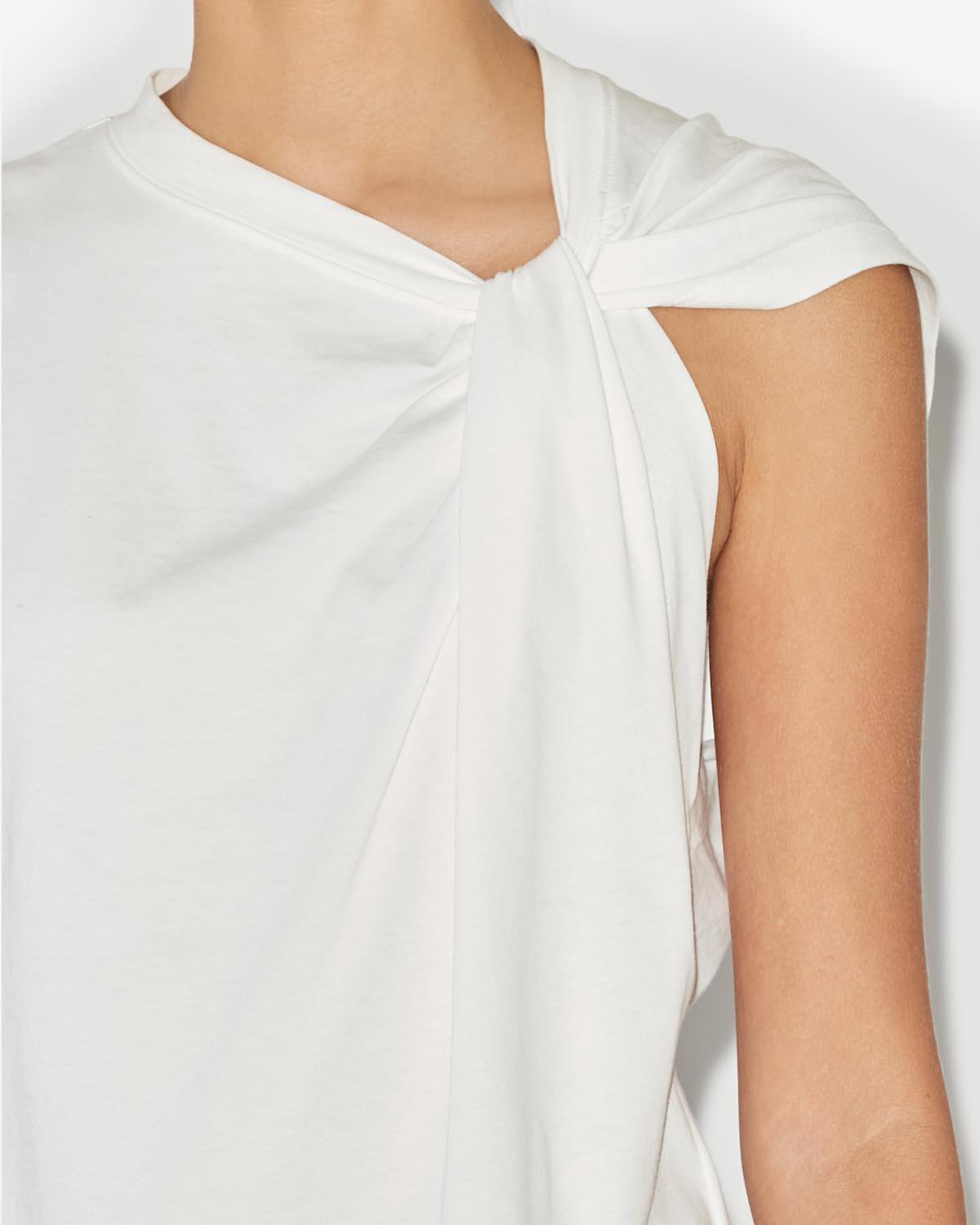 ISABEL MARANT Cap Sleeves Knot-detail Cotton Top In White Product Image