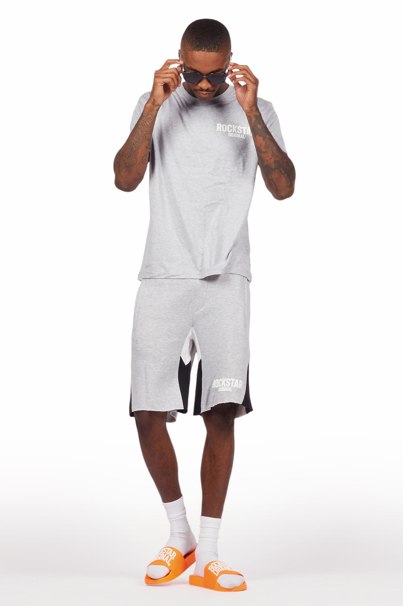 Sana Heather Grey Relaxed T-Shirt/Short Set Male Product Image