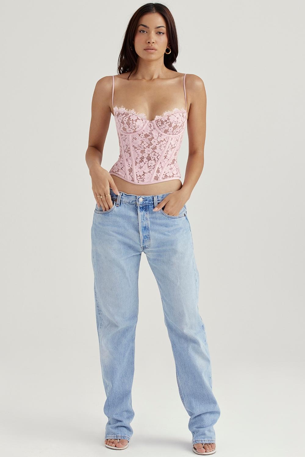 Mila  rose lace underwired corset Product Image