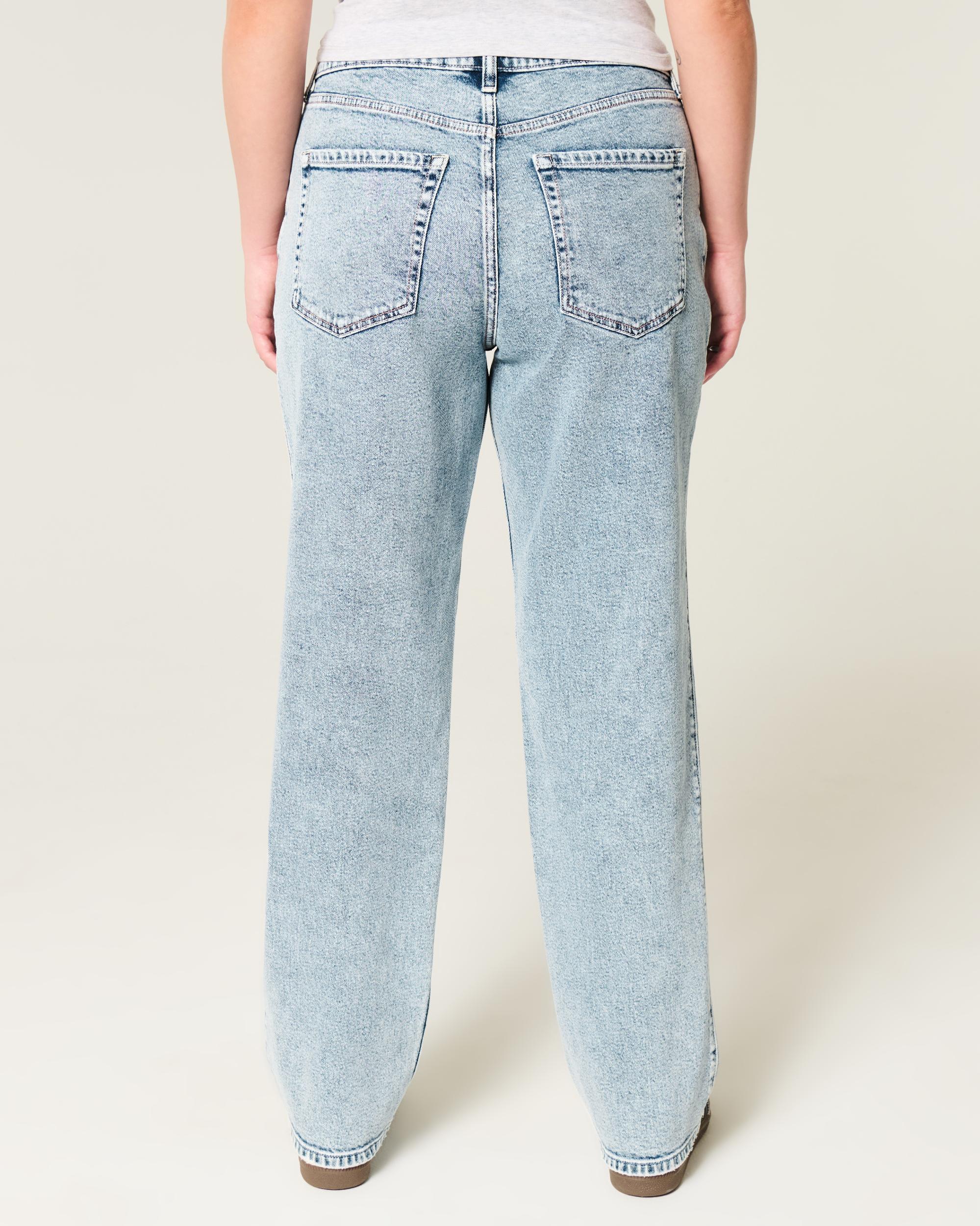 High-Rise Medium Wash Straight Jeans Product Image
