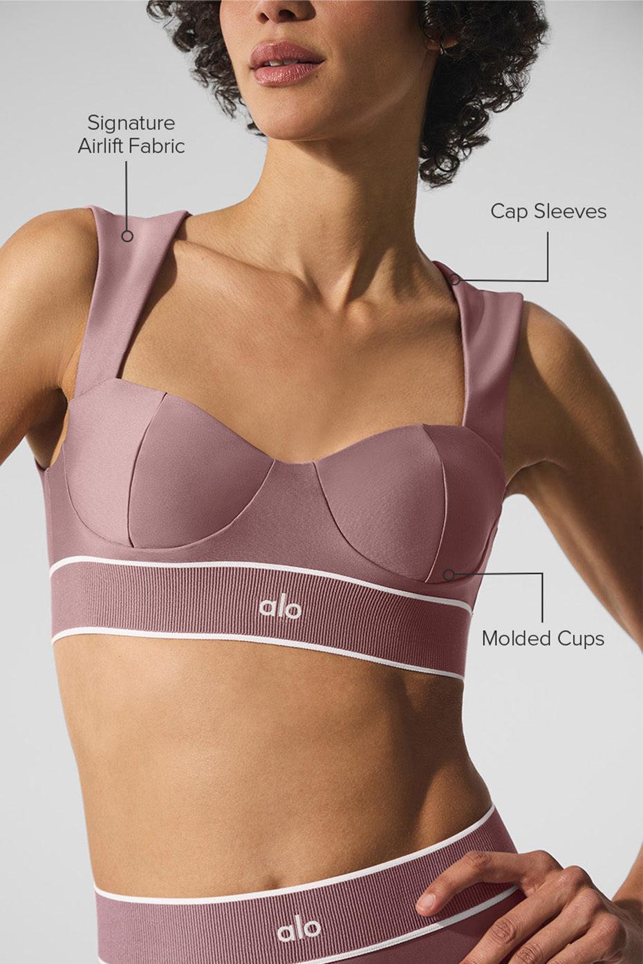 Airlift Alignment Bra - Smoky Quartz/White Female Product Image