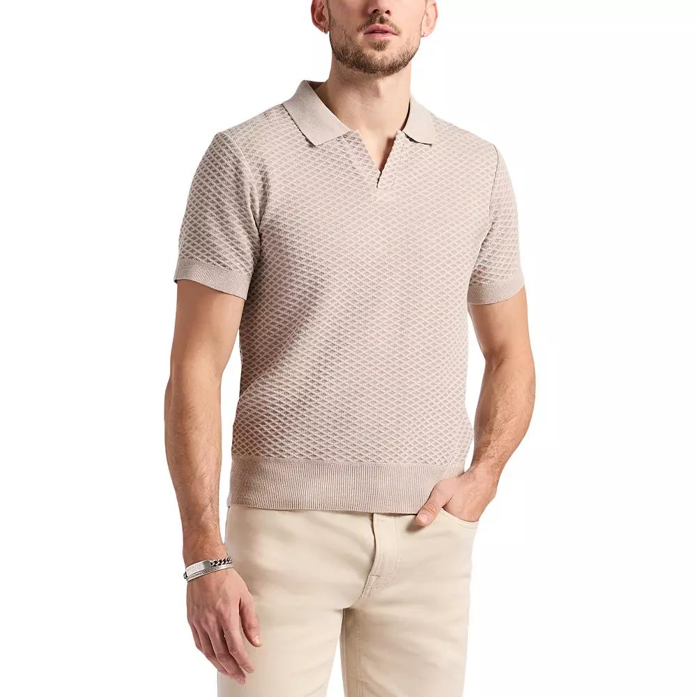 Men's Buffalo Jeans Textured Johnny Collar Top, Size: Large, Wood Grey Product Image