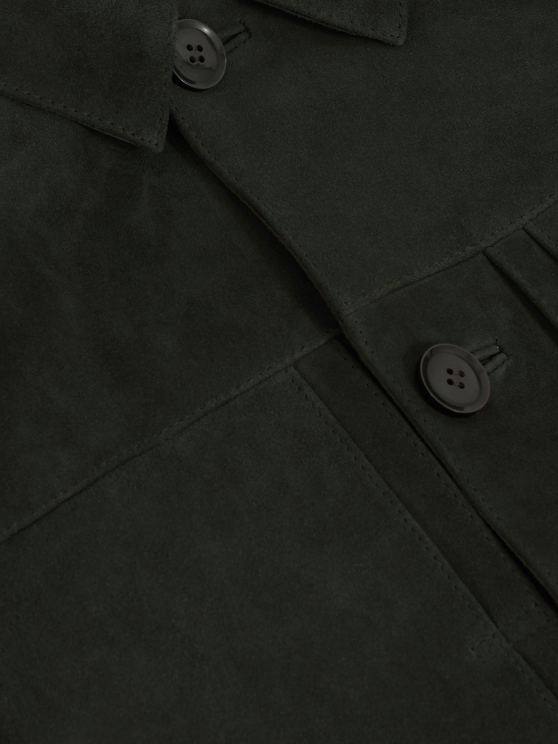 Suede Worker Jacket in Dark Green Product Image
