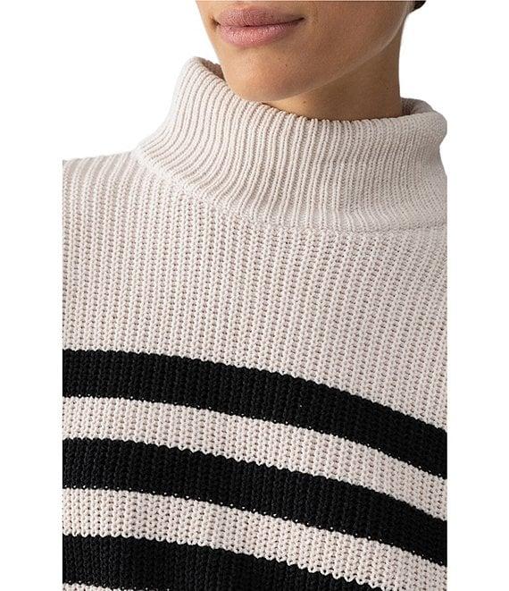 Sanctuary Stay Cozy Chenille Knit Stripe Print Turtleneck Long Sleeve Pullover Sweater Product Image