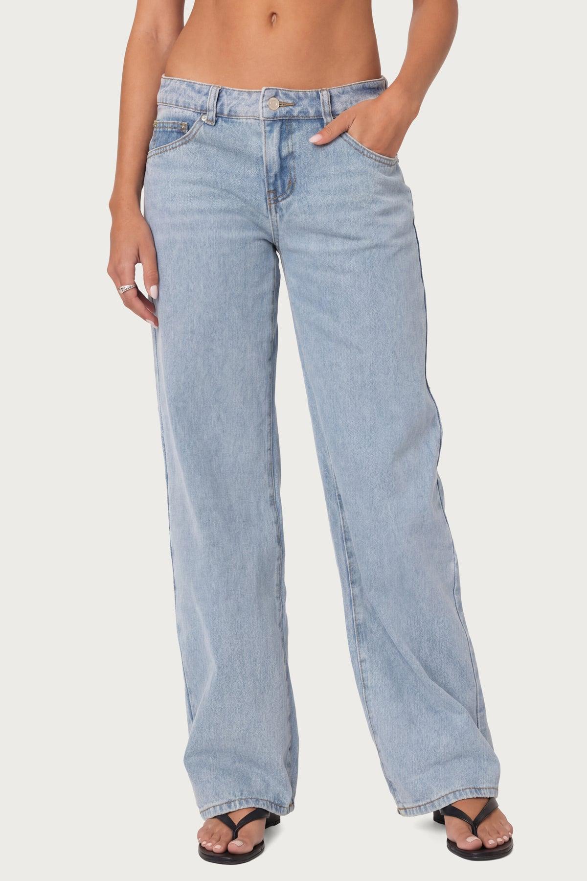 Raelynn Washed Low Rise Baggy Jeans Product Image