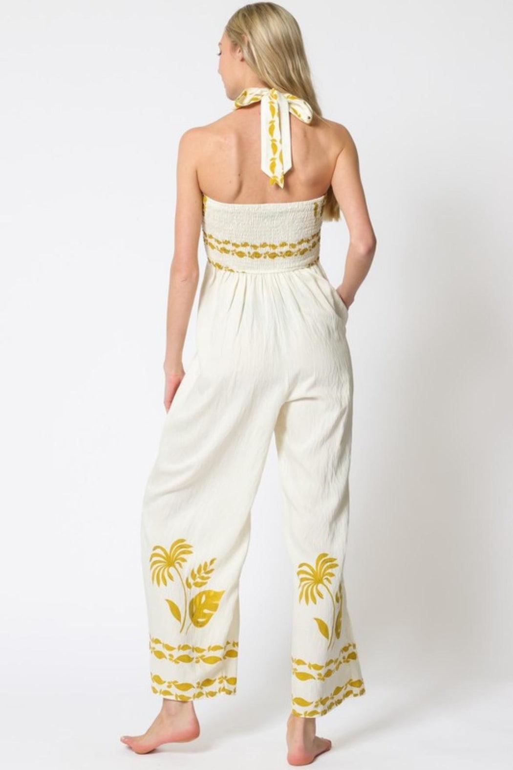 Printed Halter Jumpsuit Product Image