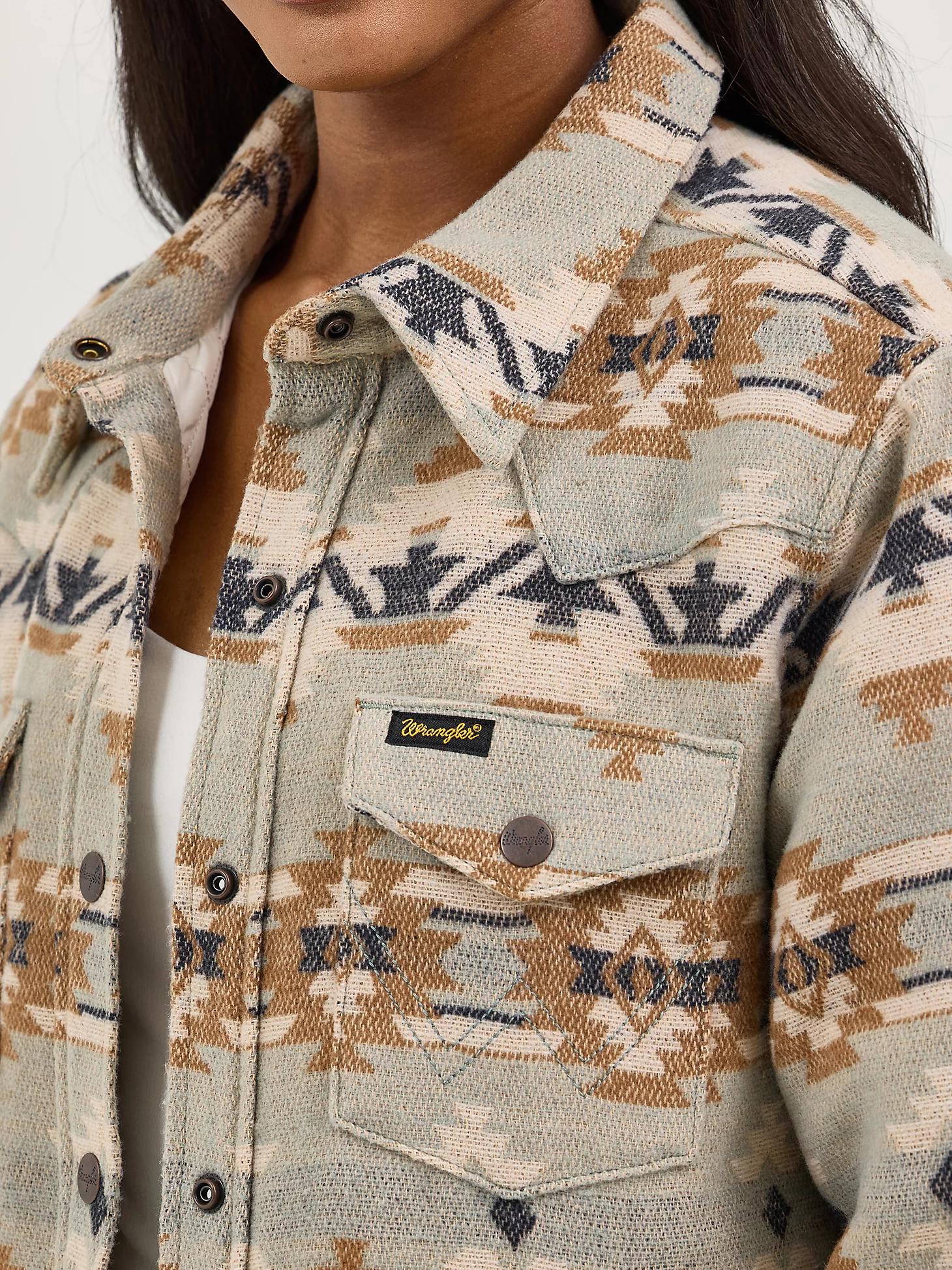 Women's Wrangler Quilt Lined Jacquard Shacket | Women's JACKETS & OUTERWEAR | Wrangler® Product Image