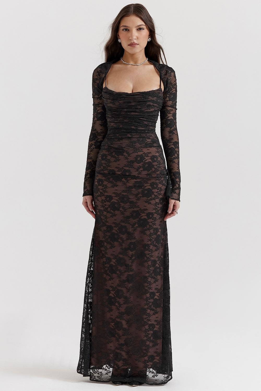 Artemis  black lace maxi dress Product Image
