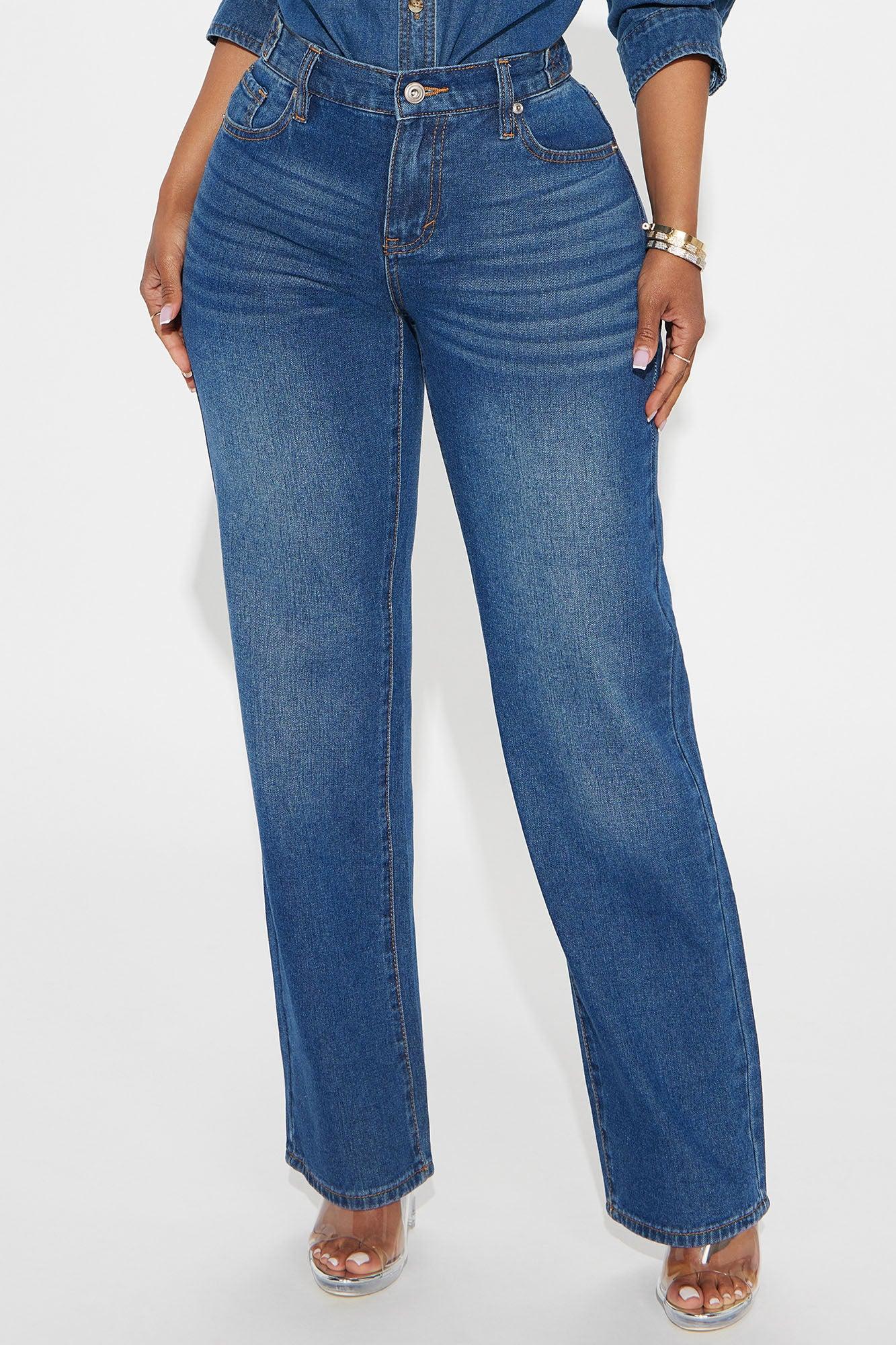 Dani Drop Waist Straight Leg Jeans - Dark Wash Product Image