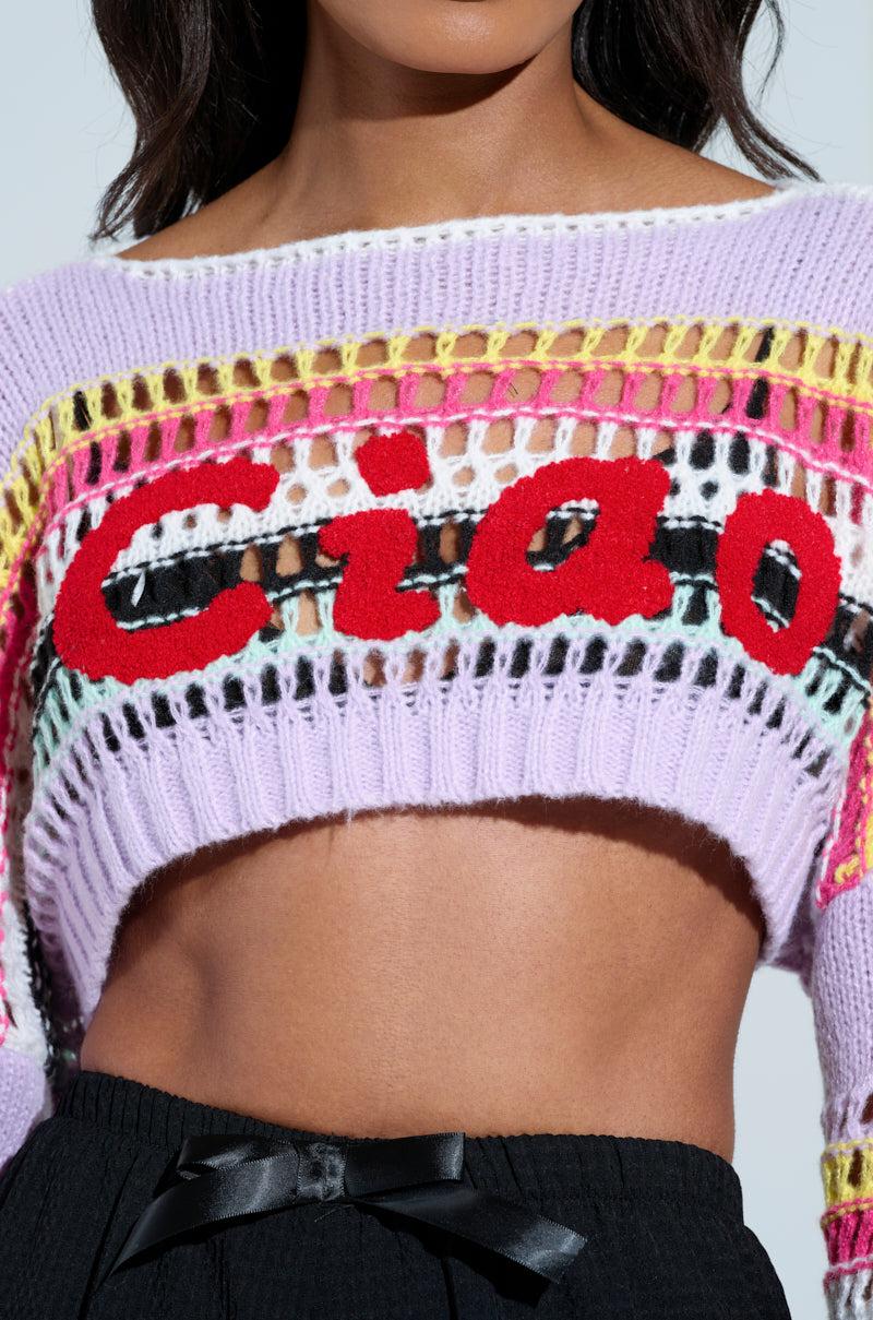 CIAO KNITTED CROPPED SWEATER Product Image