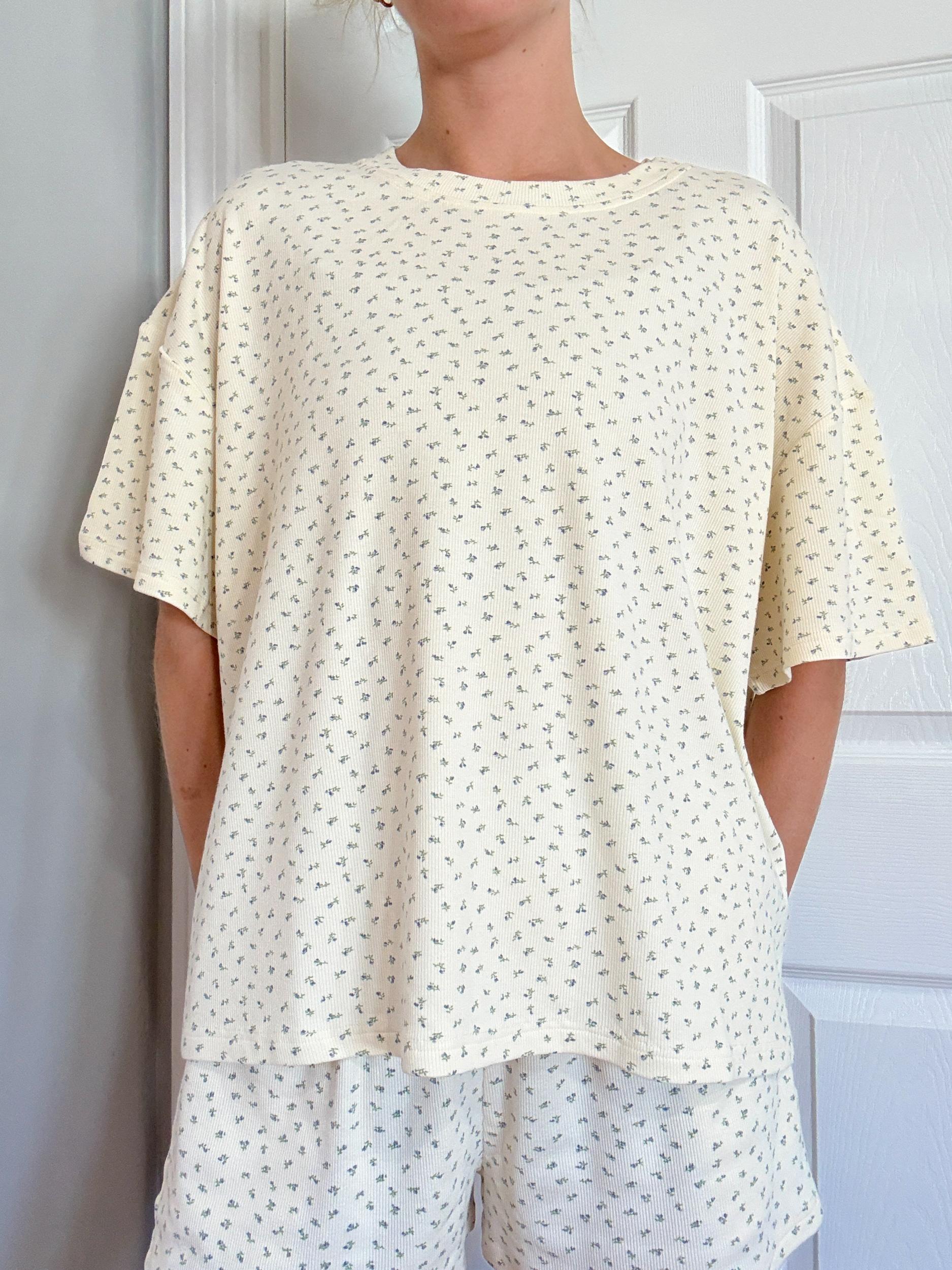 Pale Floral Pajama Shorts Product Image