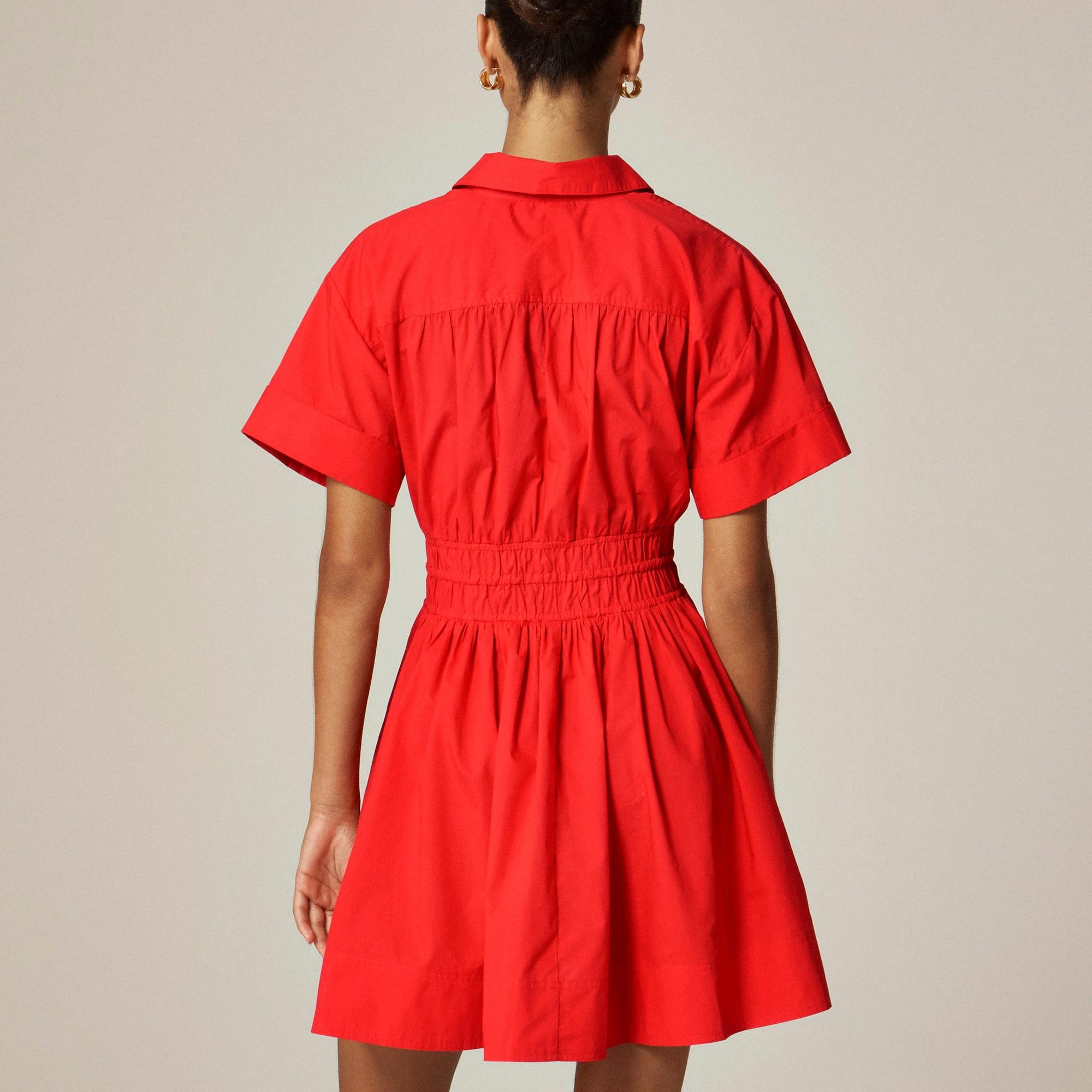 Elena mini shirt-dress in cotton poplin Product Image