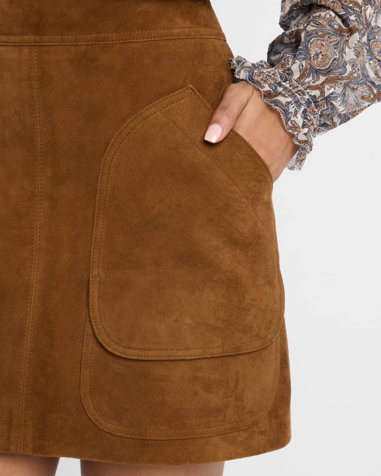 Norwood Suede Patch Pocket Mini Skirt Product Image