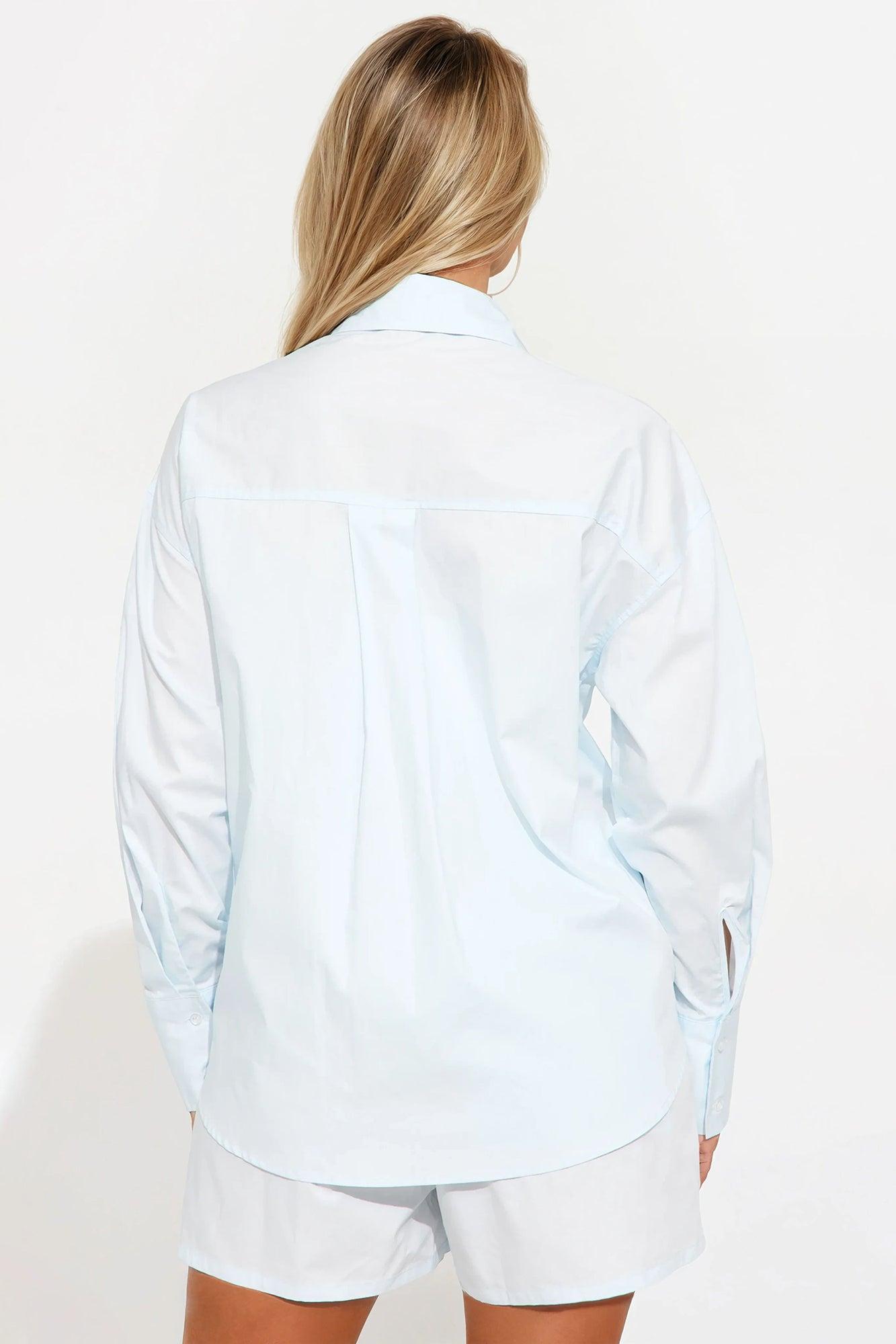 Tennis Snob Poplin Short Set - Light Blue Product Image