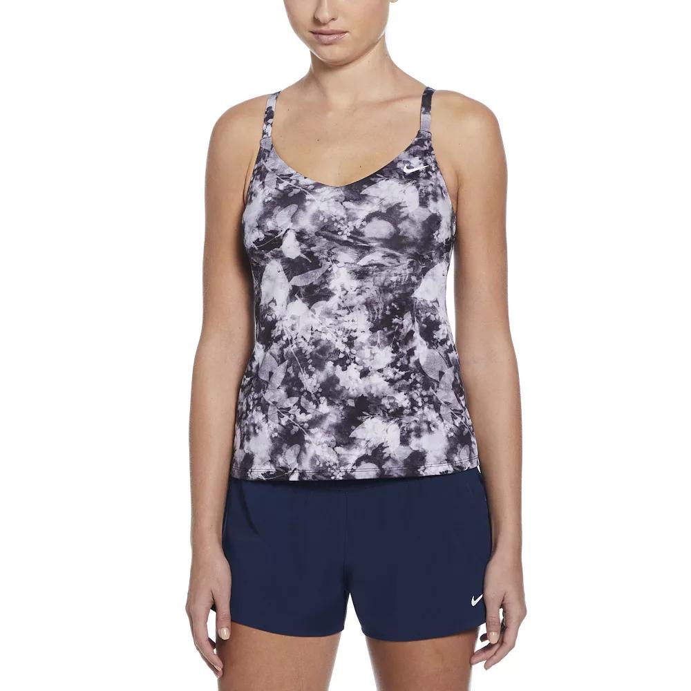 Womens Nike Floral Tie Dye V-Neck Tankini Swim Top Product Image